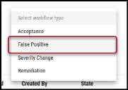 Workflow Add Findings - False Positive Menu Location